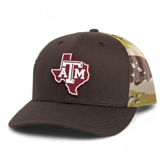 Texas A&M Aggies 3D Snapback Trucker Hat- Brown/ Desert Camo