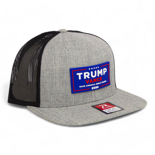 Trump Vance 2024 MAGA 3D Wool Blend Flat Bill Hat- Heather Grey/ Black