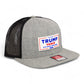 Trump Vance 2024 MAGA White Logo 3D Wool Blend Flat Bill Hat- Heather Grey/ Black