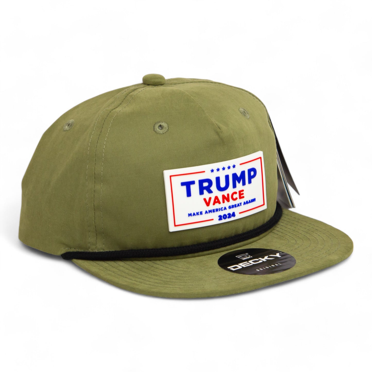 Trump Vance 2024 MAGA White Logo 3D Classic Rope Hat- Loden/ Black