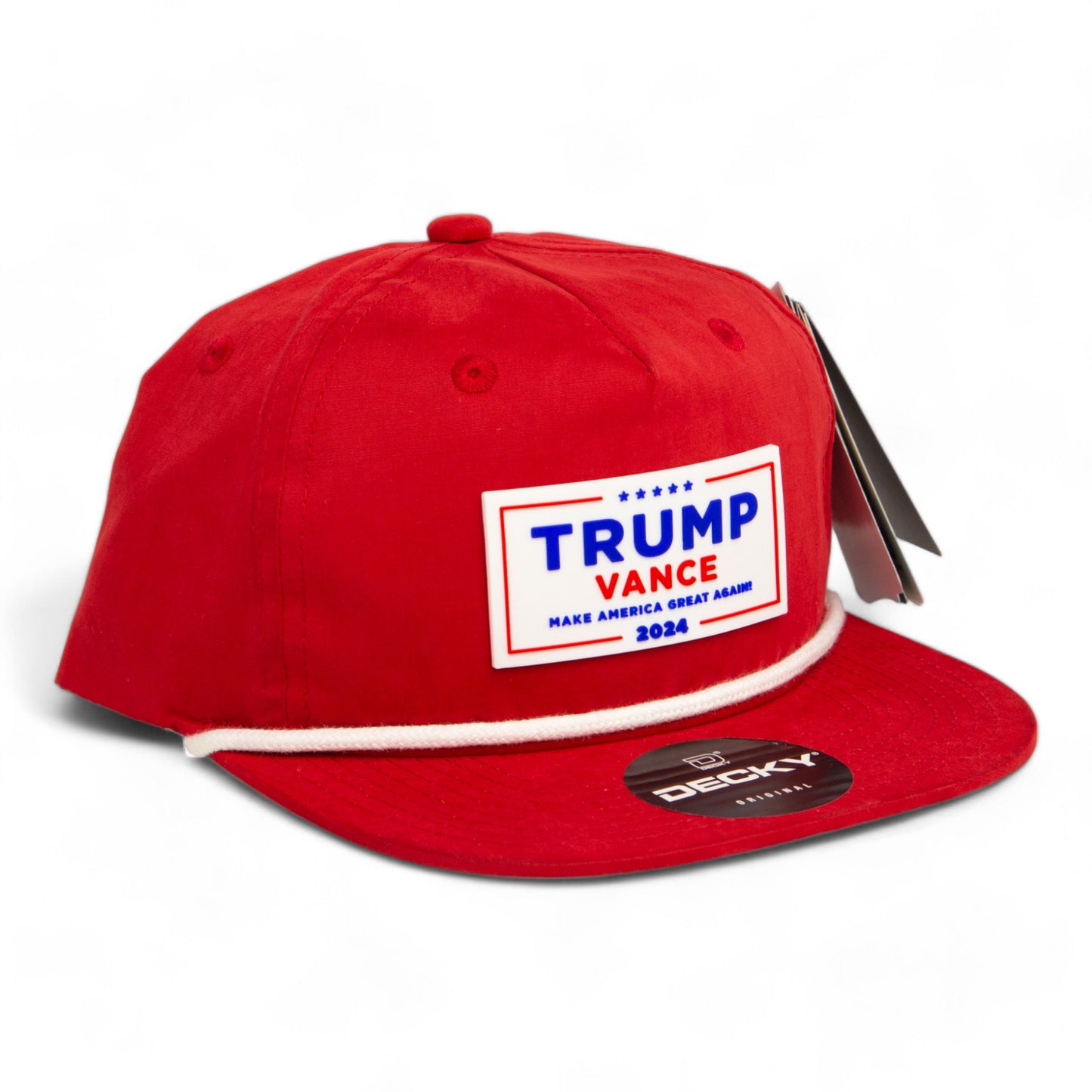 Trump Vance 2024 MAGA White Logo 3D Classic Rope Hat- Red/ White