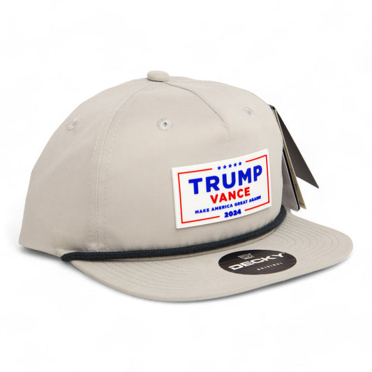 Trump Vance 2024 MAGA White Logo 3D Classic Rope Hat- Grey/ Charcoal