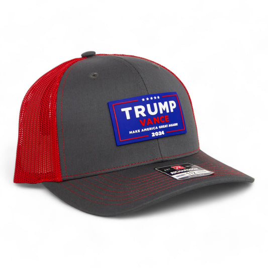 Trump Vance 2024 MAGA 3D Snapback Trucker Hat- Charcoal/ Red