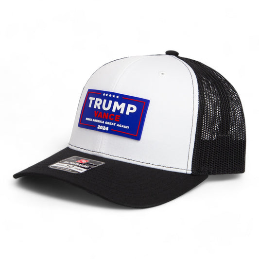 Trump Vance 2024 MAGA 3D Snapback Trucker Hat- White/ Black