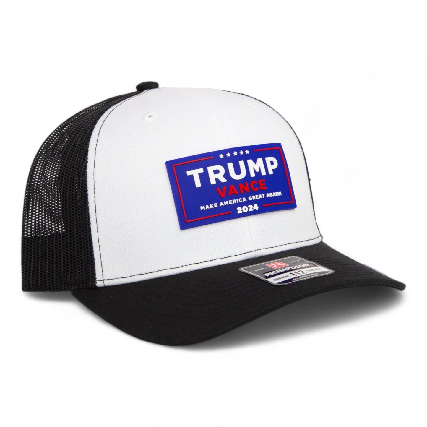 Trump Vance 2024 MAGA 3D Snapback Trucker Hat- White/ Black