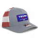 Trump Vance 2024 MAGA 3D Snapback Trucker Hat- Heather Grey/ Stars & Stripes