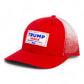 Trump Vance 2024 MAGA White Logo 3D Snapback Trucker Hat- Red Fade