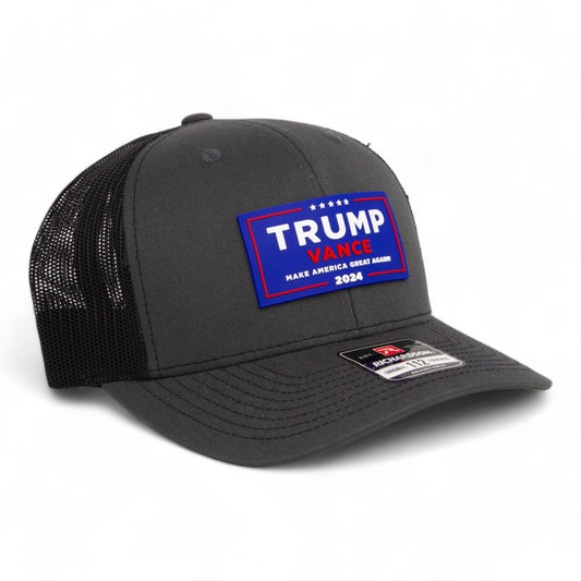 Trump Vance 2024 MAGA 3D Snapback Trucker Hat- Charcoal/ Black