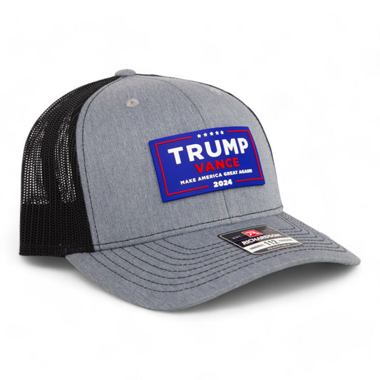 Trump Vance 2024 MAGA 3D Snapback Trucker Hat- Heather Grey/ Black