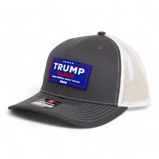 Trump Vance 2024 MAGA 3D Snapback Trucker Hat- Charcoal/ White