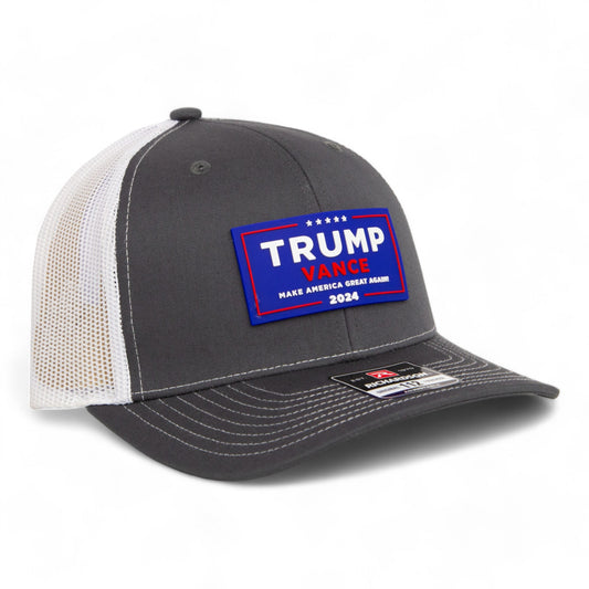 Trump Vance 2024 MAGA 3D Snapback Trucker Hat- Charcoal/ White