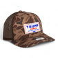 Trump Vance 2024 MAGA White Logo 3D Snapback Trucker Hat- Bark Duck Camo/ Brown