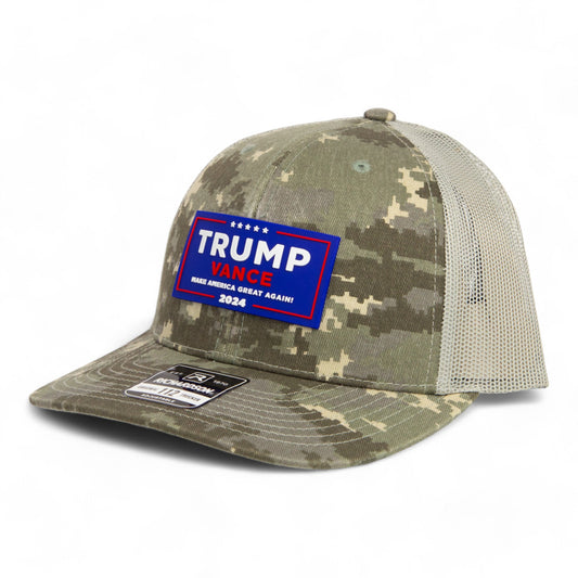 Trump Vance 2024 MAGA 3D Snapback Trucker Hat- Military Digital Camo