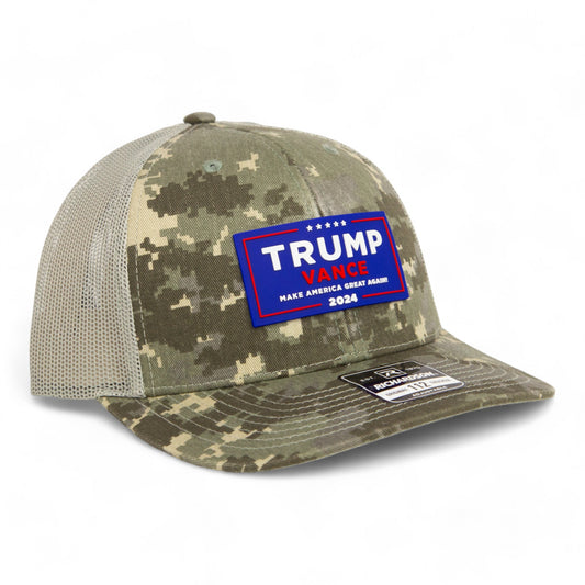 Trump Vance 2024 MAGA 3D Snapback Trucker Hat- Military Digital Camo