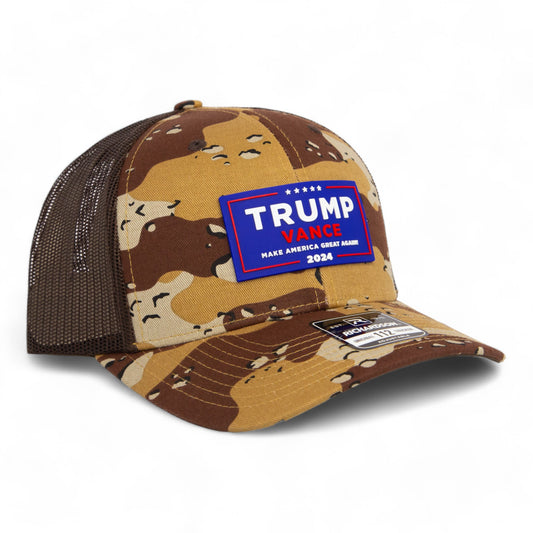 Trump Vance 2024 MAGA 3D Snapback Trucker Hat- Desert Camo/ Brown