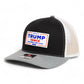 Trump Vance 2024 MAGA White Logo 3D Snapback Trucker Hat- Black/ White/ Heather Grey