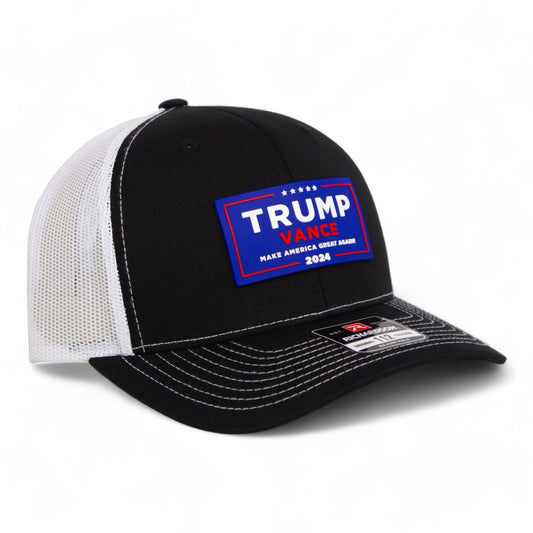 Trump Vance 2024 MAGA 3D Snapback Trucker Hat- Black/ White