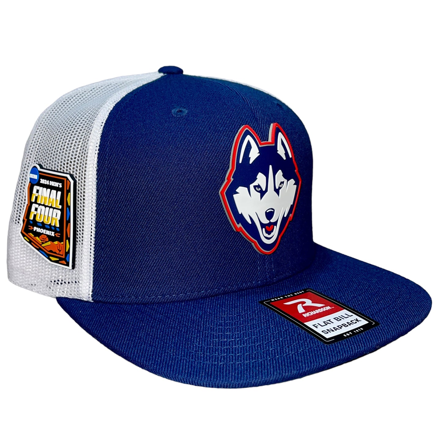 UConn Huskies 2024 Final Four 3D Wool Blend Flat Bill Hat- Navy/ White