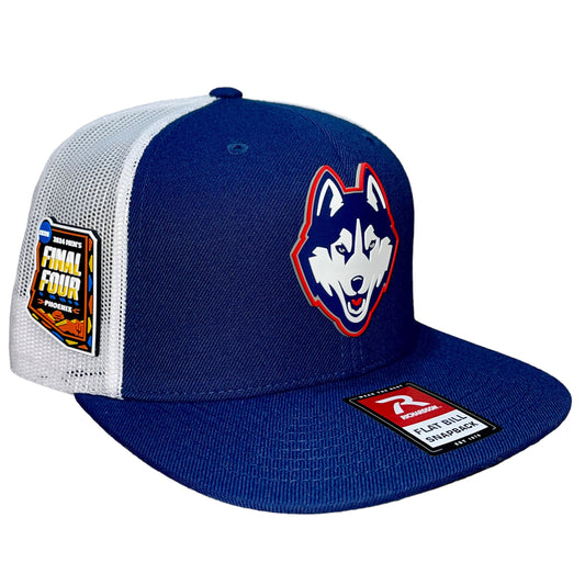 UConn Huskies 2024 Final Four 3D Wool Blend Flat Bill Hat- Navy/ White