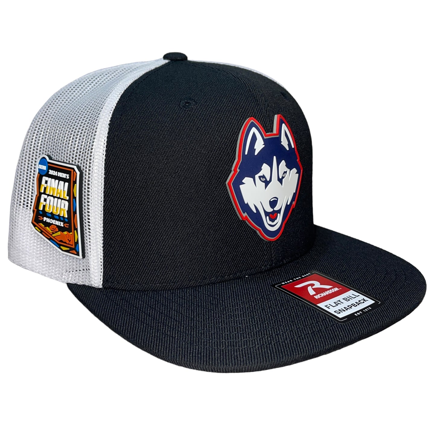 UConn Huskies 2024 Final Four 3D Wool Blend Flat Bill Hat- Black/ White