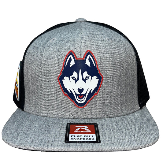 UConn Huskies 2024 Final Four 3D Wool Blend Flat Bill Hat- Heather Grey/ Black