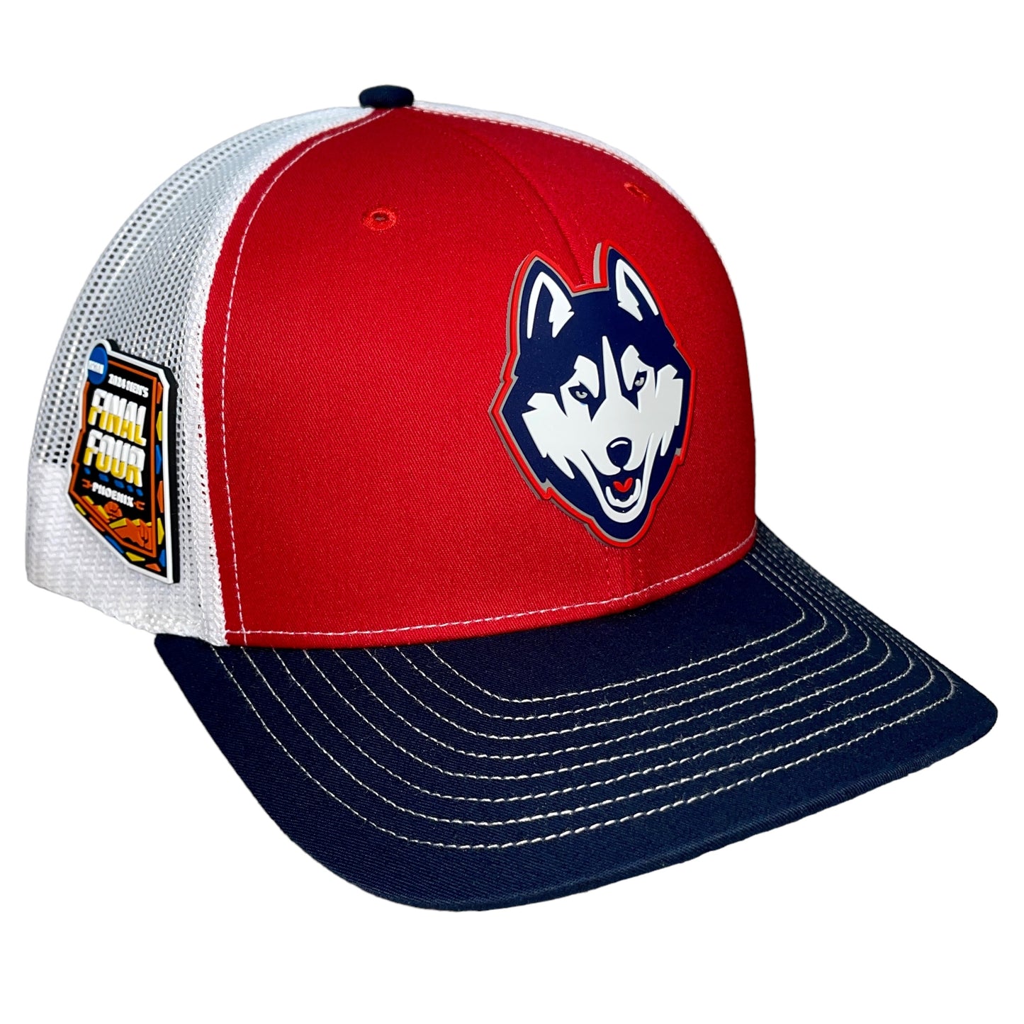 UConn Huskies 2024 Final Four 3D Snapback Trucker Hat- Red/ White/ Navy