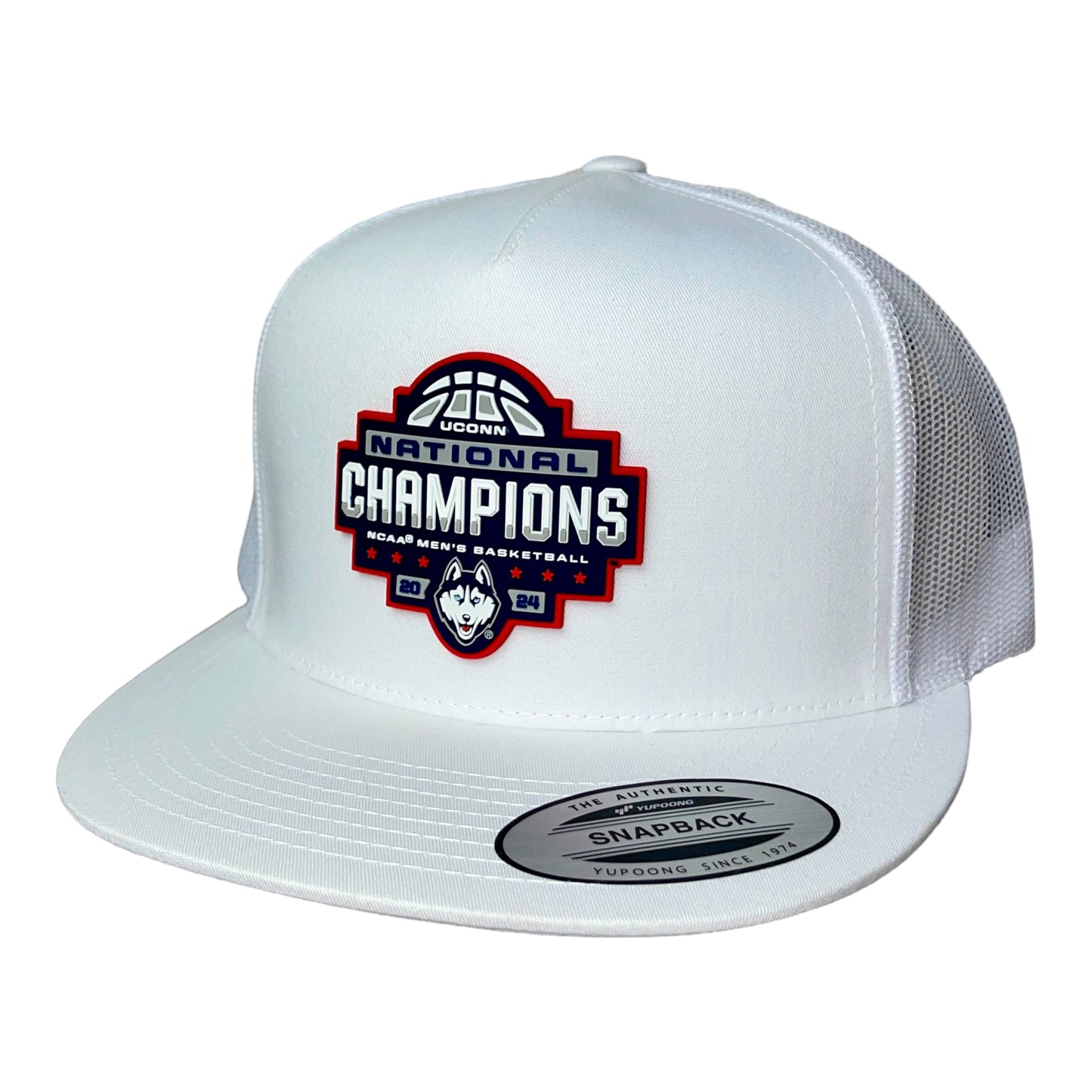 UConn Huskies 2024 NCAA Men's Basketball National Champions 3D YP Snapback Flat Bill Hat- White