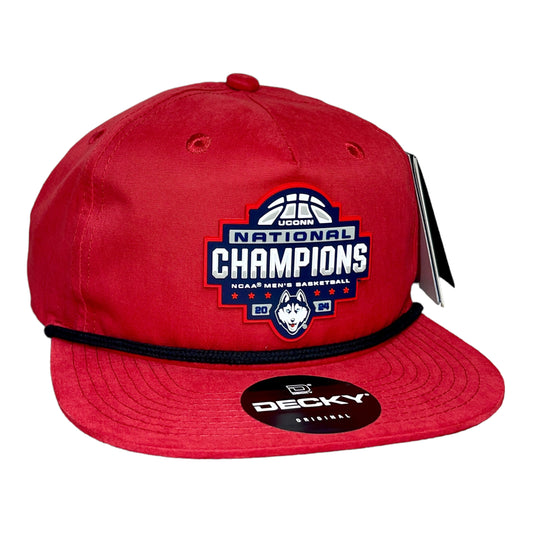 UConn Huskies 2024 NCAA Men's Basketball National Champions 3D Classic Rope Hat- Red/ Black