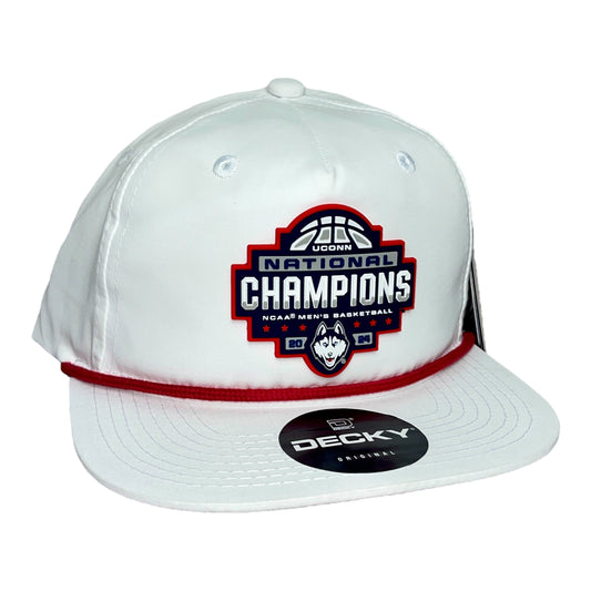 UConn Huskies 2024 NCAA Men's Basketball National Champions 3D Classic Rope Hat- White/ Red