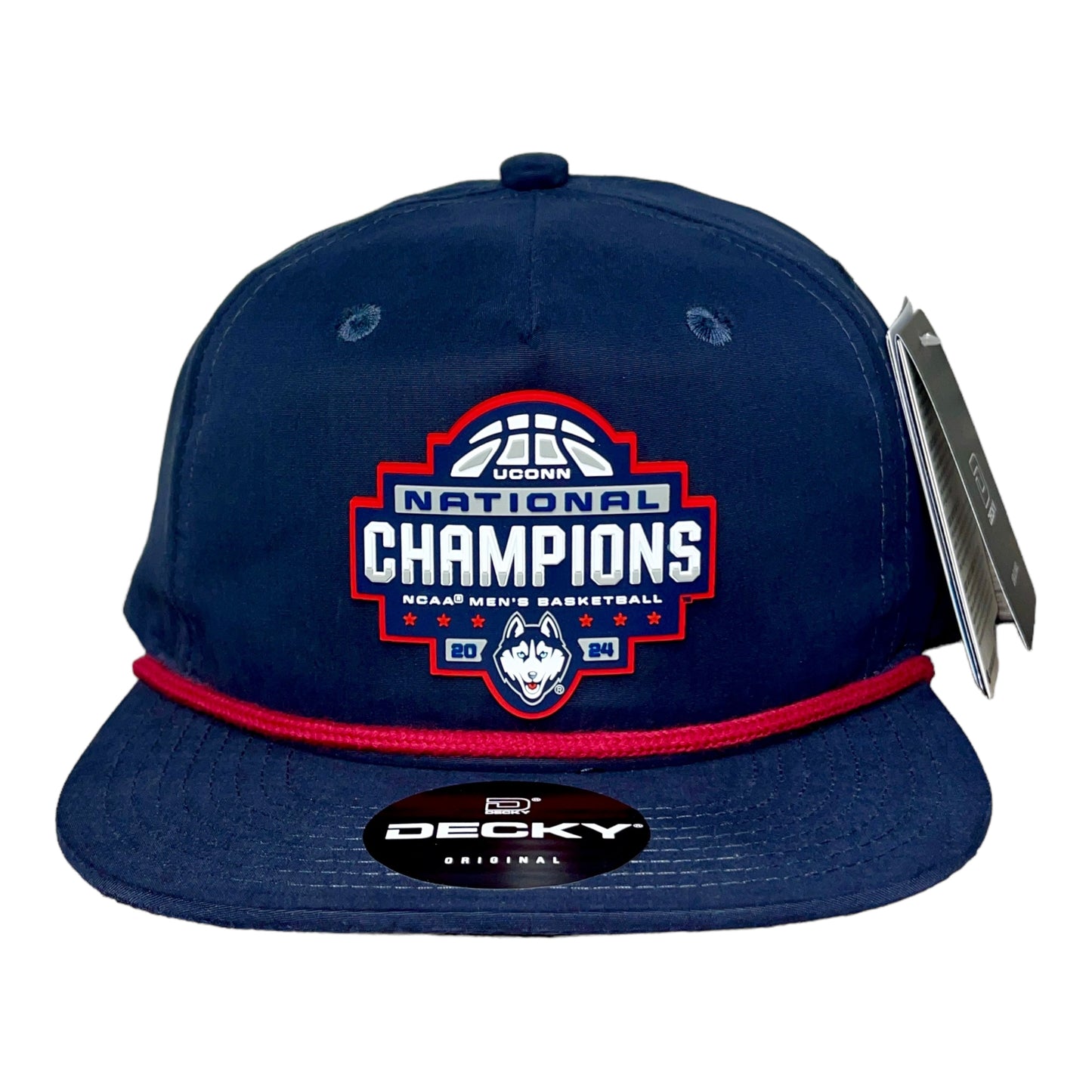 UConn Huskies 2024 NCAA Men's Basketball National Champions 3D Classic Rope Hat- Navy/ Red