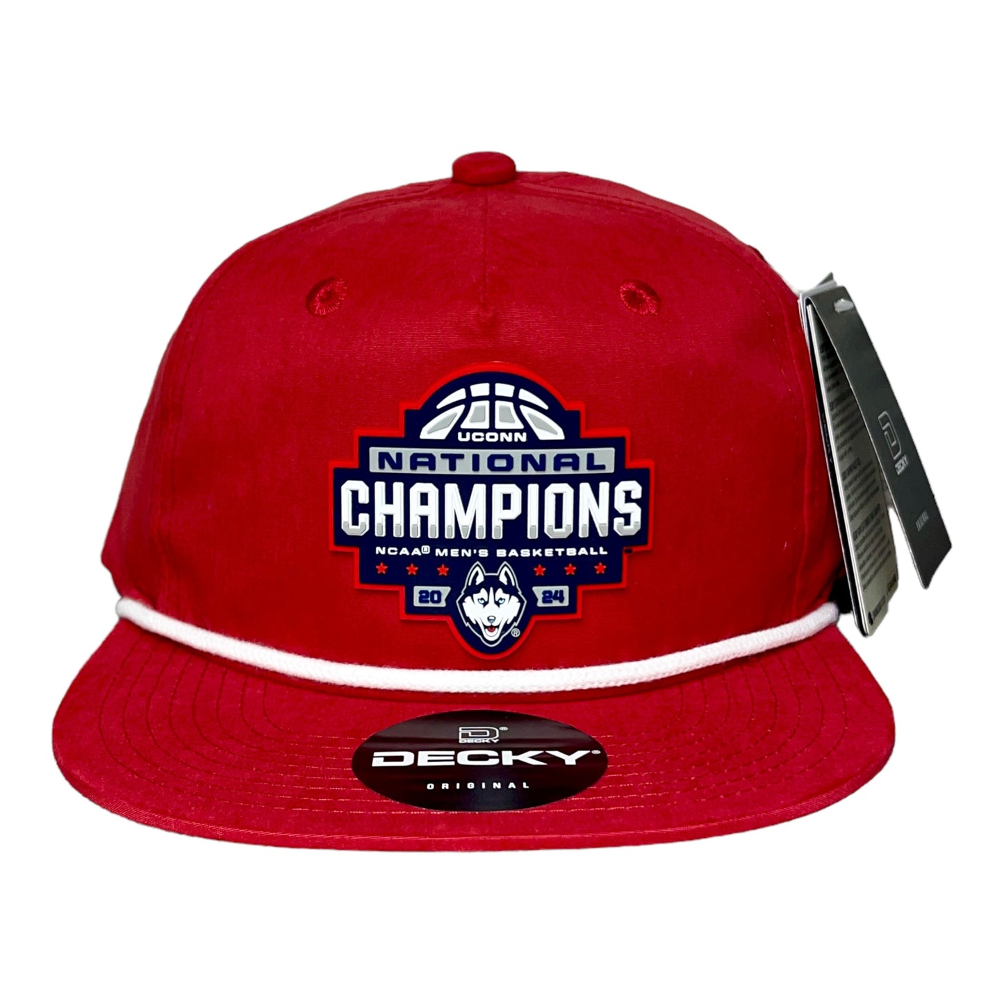 UConn Huskies 2024 NCAA Men's Basketball National Champions 3D Classic Rope Hat- Red/ White