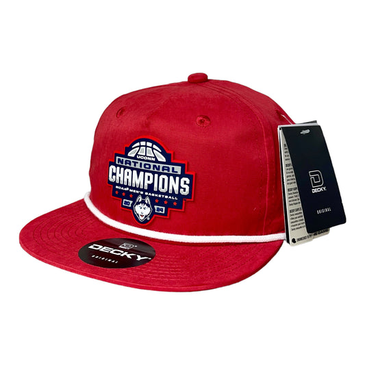 UConn Huskies 2024 NCAA Men's Basketball National Champions 3D Classic Rope Hat- Red/ White