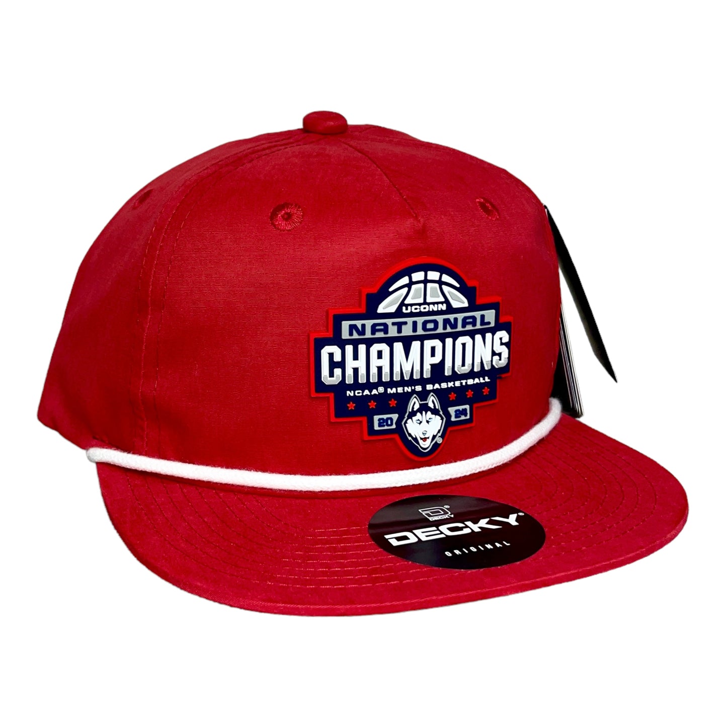 UConn Huskies 2024 NCAA Men's Basketball National Champions 3D Classic Rope Hat- Red/ White