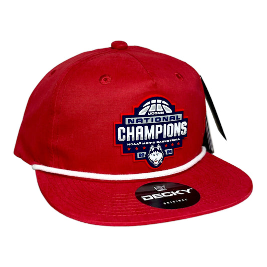 UConn Huskies 2024 NCAA Men's Basketball National Champions 3D Classic Rope Hat- Red/ White