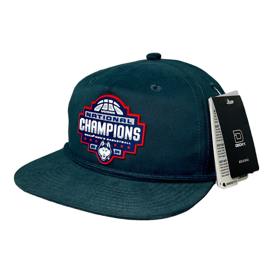 UConn Huskies 2024 NCAA Men's Basketball National Champions 3D Classic Rope Hat- Charcoal