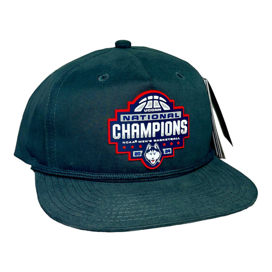 UConn Huskies 2024 NCAA Men's Basketball National Champions 3D Classic Rope Hat- Charcoal