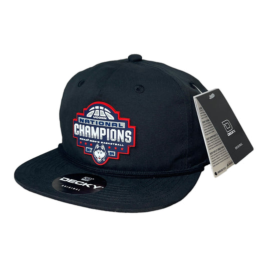 UConn Huskies 2024 NCAA Men's Basketball National Champions 3D Classic Rope Hat- Black