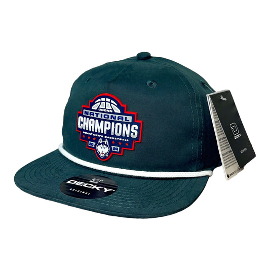 UConn Huskies 2024 NCAA Men's Basketball National Champions 3D Classic Rope Hat- Charcoal/ White