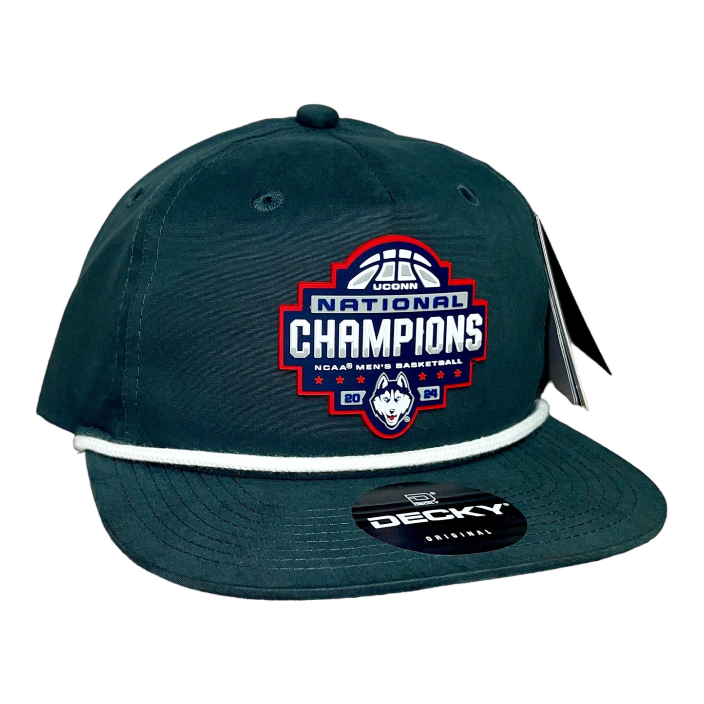 UConn Huskies 2024 NCAA Men's Basketball National Champions 3D Classic Rope Hat- Charcoal/ White