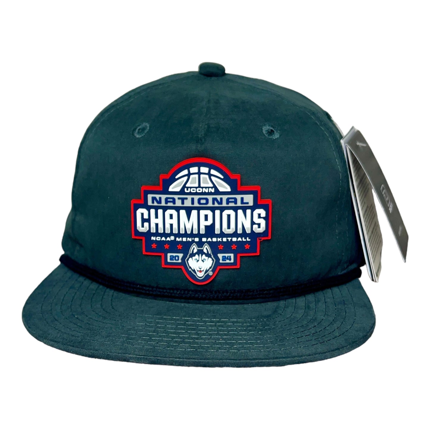 UConn Huskies 2024 NCAA Men's Basketball National Champions 3D Classic Rope Hat- Charcoal/ Black