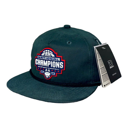 UConn Huskies 2024 NCAA Men's Basketball National Champions 3D Classic Rope Hat- Charcoal/ Black