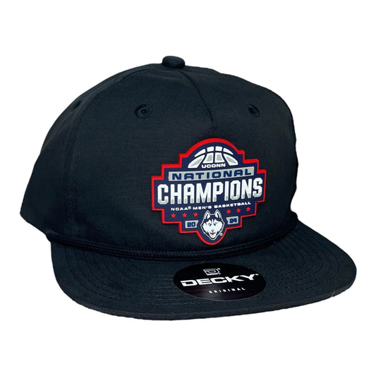 UConn Huskies 2024 NCAA Men's Basketball National Champions 3D Classic Rope Hat- Black