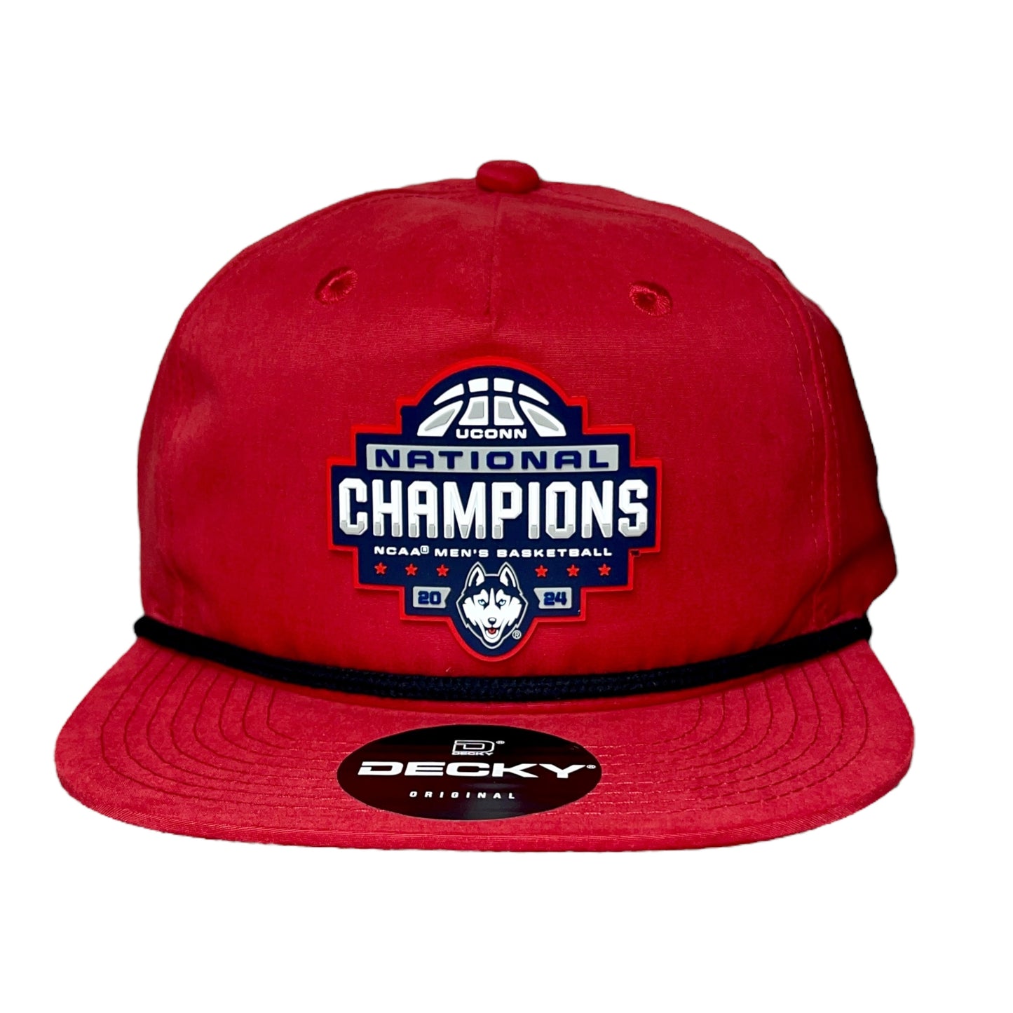 UConn Huskies 2024 NCAA Men's Basketball National Champions 3D Classic Rope Hat- Red/ Black