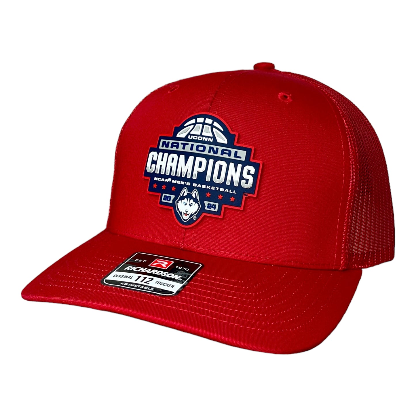 UConn Huskies 2024 NCAA Men's Basketball National Champions Snapback Trucker Hat- Red