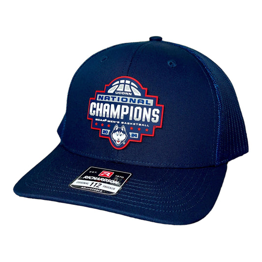 UConn Huskies 2024 NCAA Men's Basketball National Champions Snapback Trucker Hat- Navy