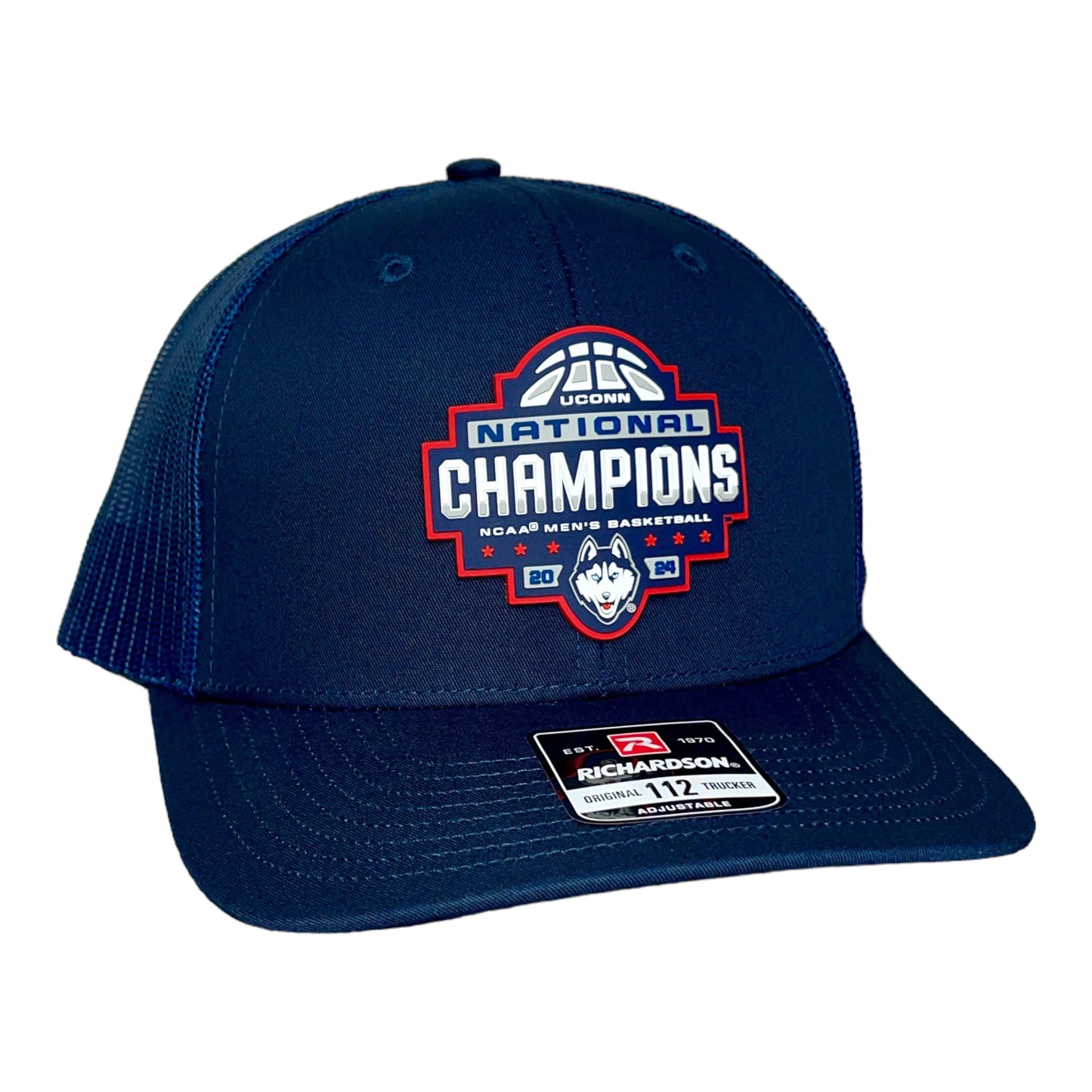 UConn Huskies 2024 NCAA Men's Basketball National Champions Snapback Trucker Hat- Navy