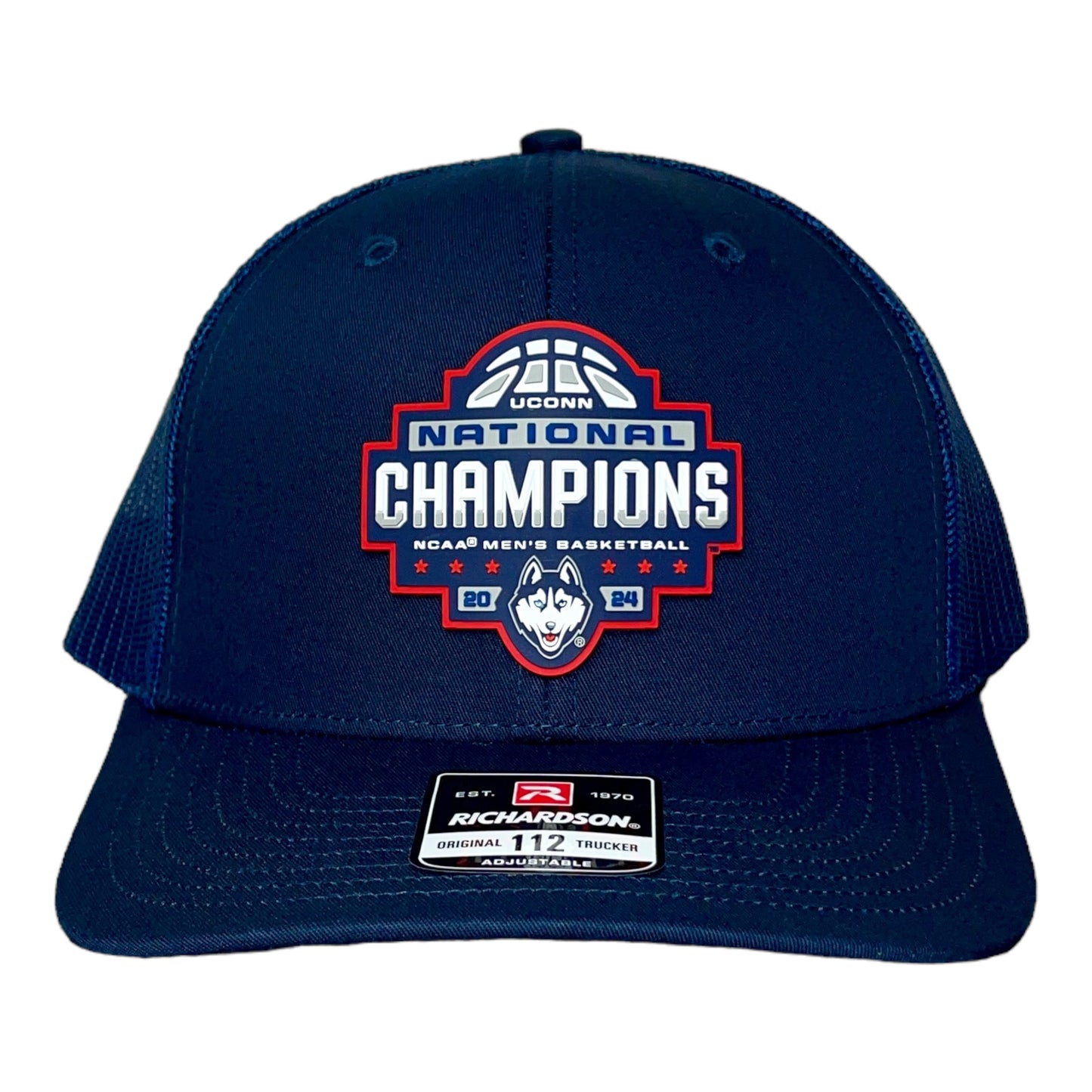 UConn Huskies 2024 NCAA Men's Basketball National Champions Snapback Trucker Hat- Navy