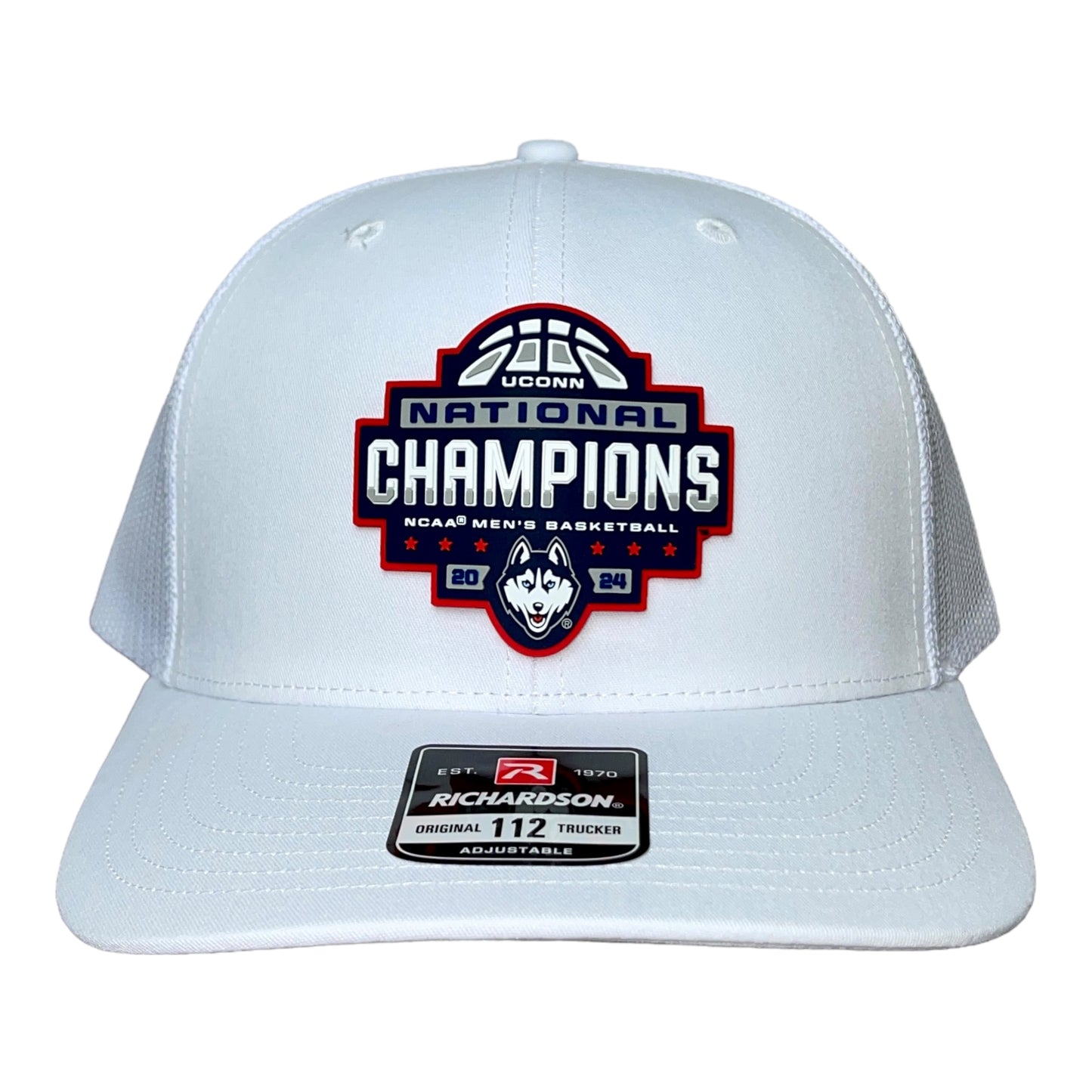 UConn Huskies 2024 NCAA Men's Basketball National Champions Snapback Trucker Hat- White