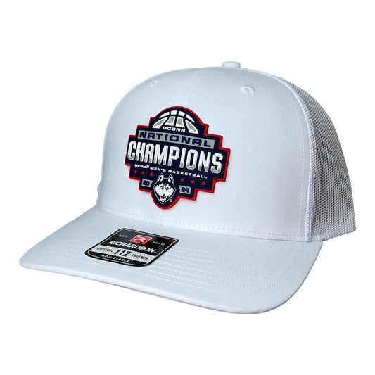 UConn Huskies 2024 NCAA Men's Basketball National Champions Snapback Trucker Hat- White