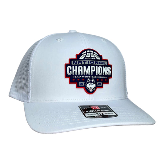 UConn Huskies 2024 NCAA Men's Basketball National Champions Snapback Trucker Hat- White